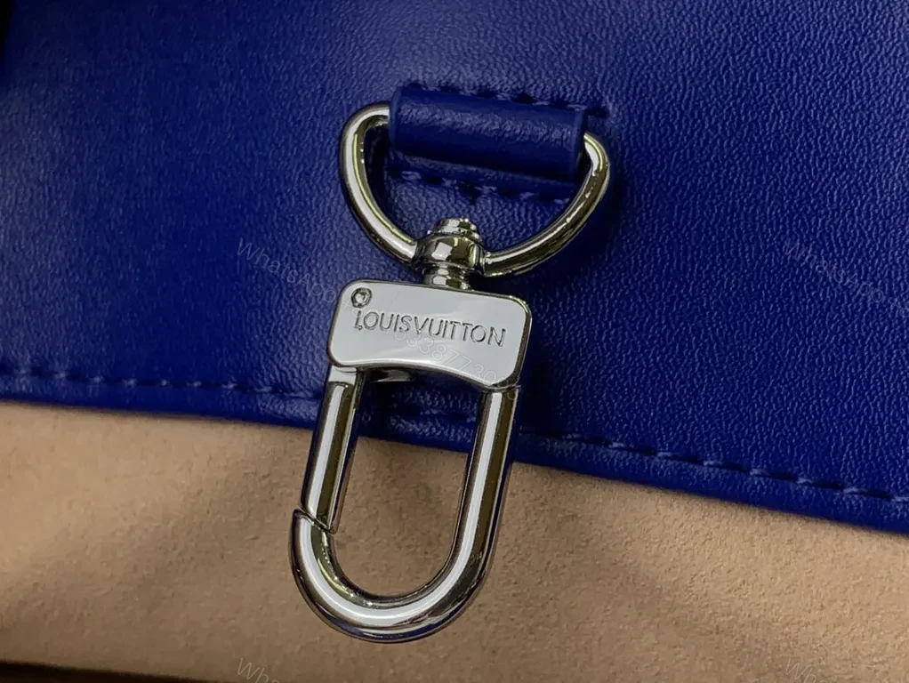 View 5 of Blue Structured Tote: Luxe Minimalist Everyday Carry
