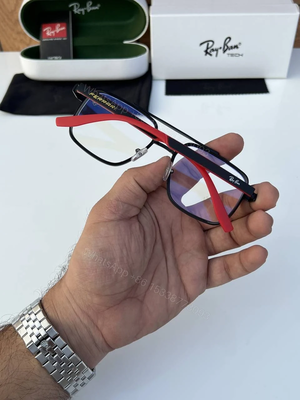 View 4 of First Copy Rayban 8830 Black Plano Sunglasses