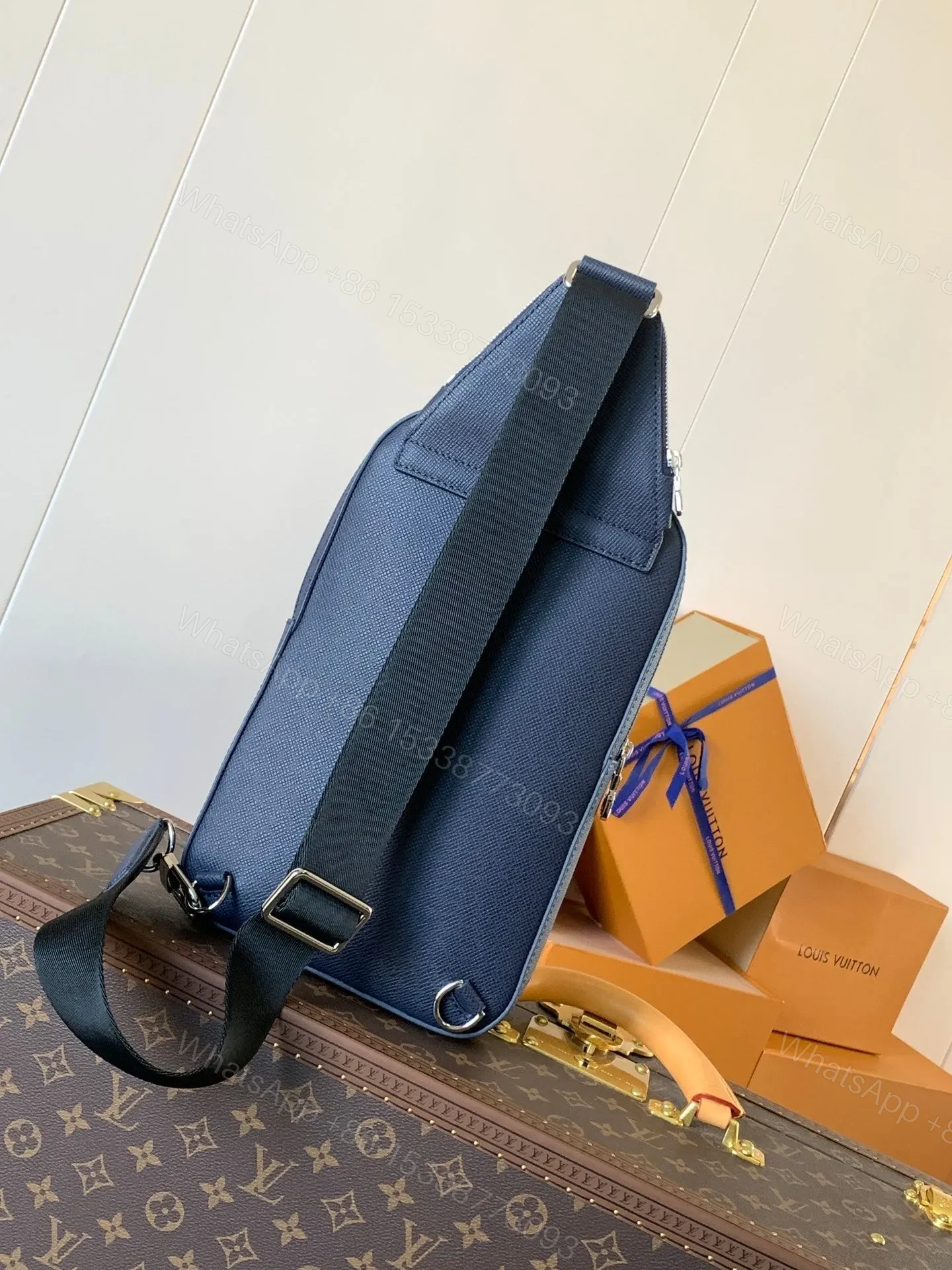 View 2 of LV AVENUE SLINGBAG 31 IN NAVY BLUE TAIGA LEATHER
