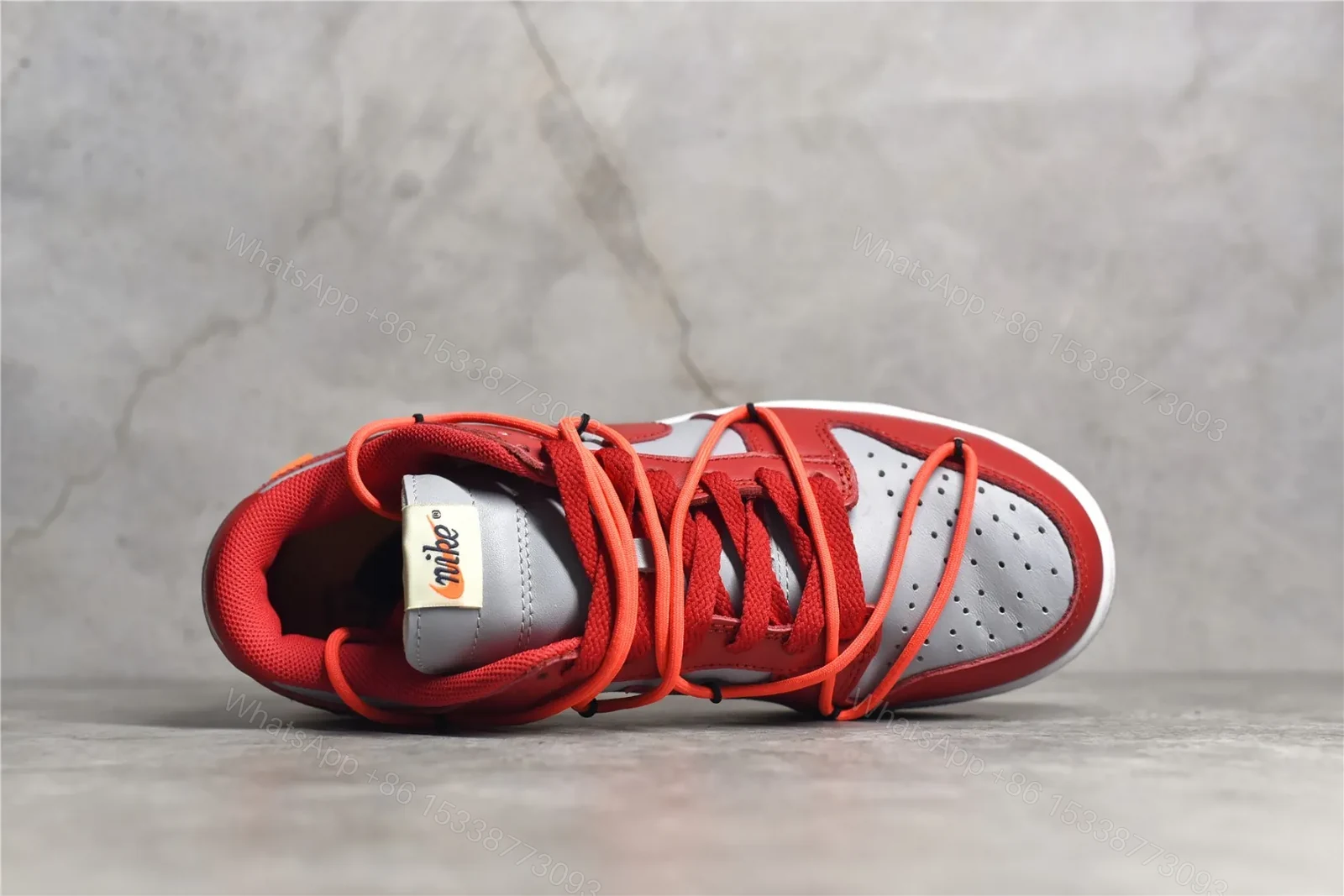 View 4 of Nike Dunk Low Off-White University Red Replicas
