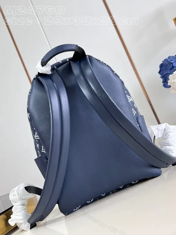 View 5 of Navy Monogram Black Zipper Backpack – Replica Louis Vuitton Style