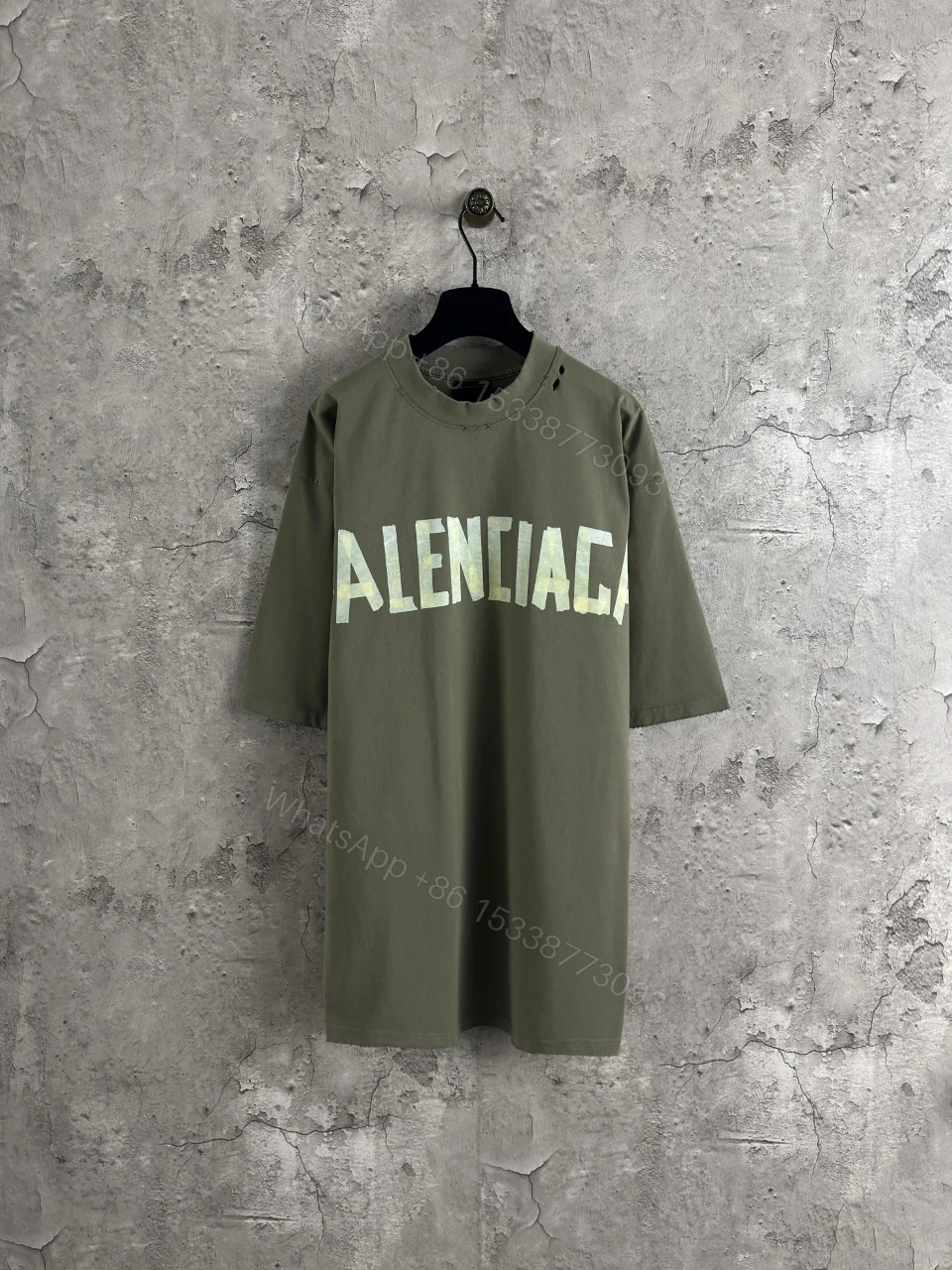 Balenciaga 高仿 男款 字母印花寬鬆短袖T恤 做舊潮流百搭款 — view 1