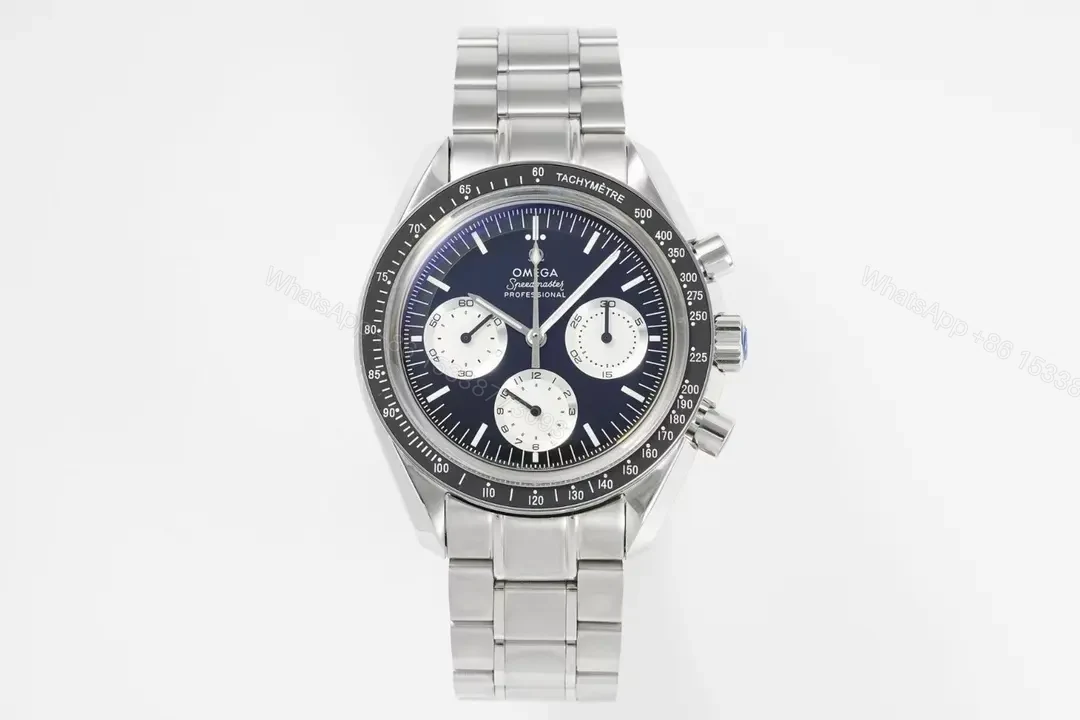 Omega Speedmaster Professional Chronograph Watch Blue Dial Stainless Steel Automatic 9300 Movement 44mm Case Sapphire Crystal Water Resistant — view 1