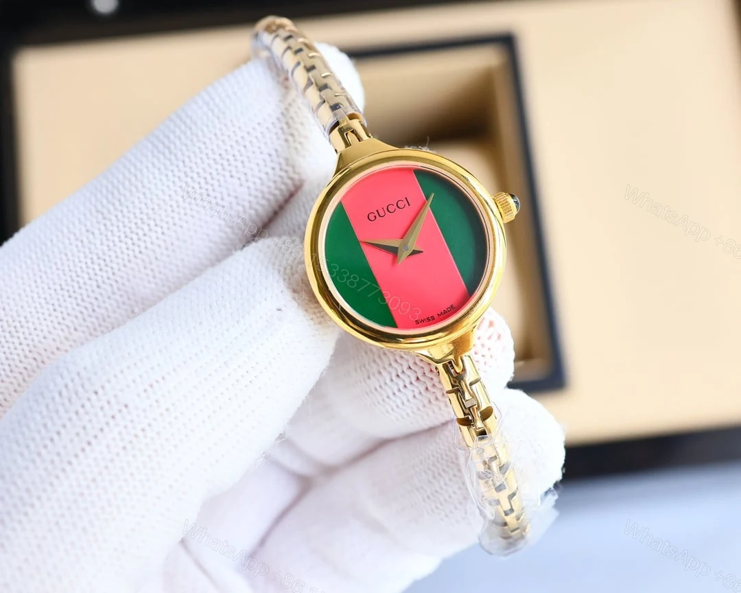 View 2 of Gucci Ladies Watch Round Case With Slim Dial Gold In Multi Color 22Mm