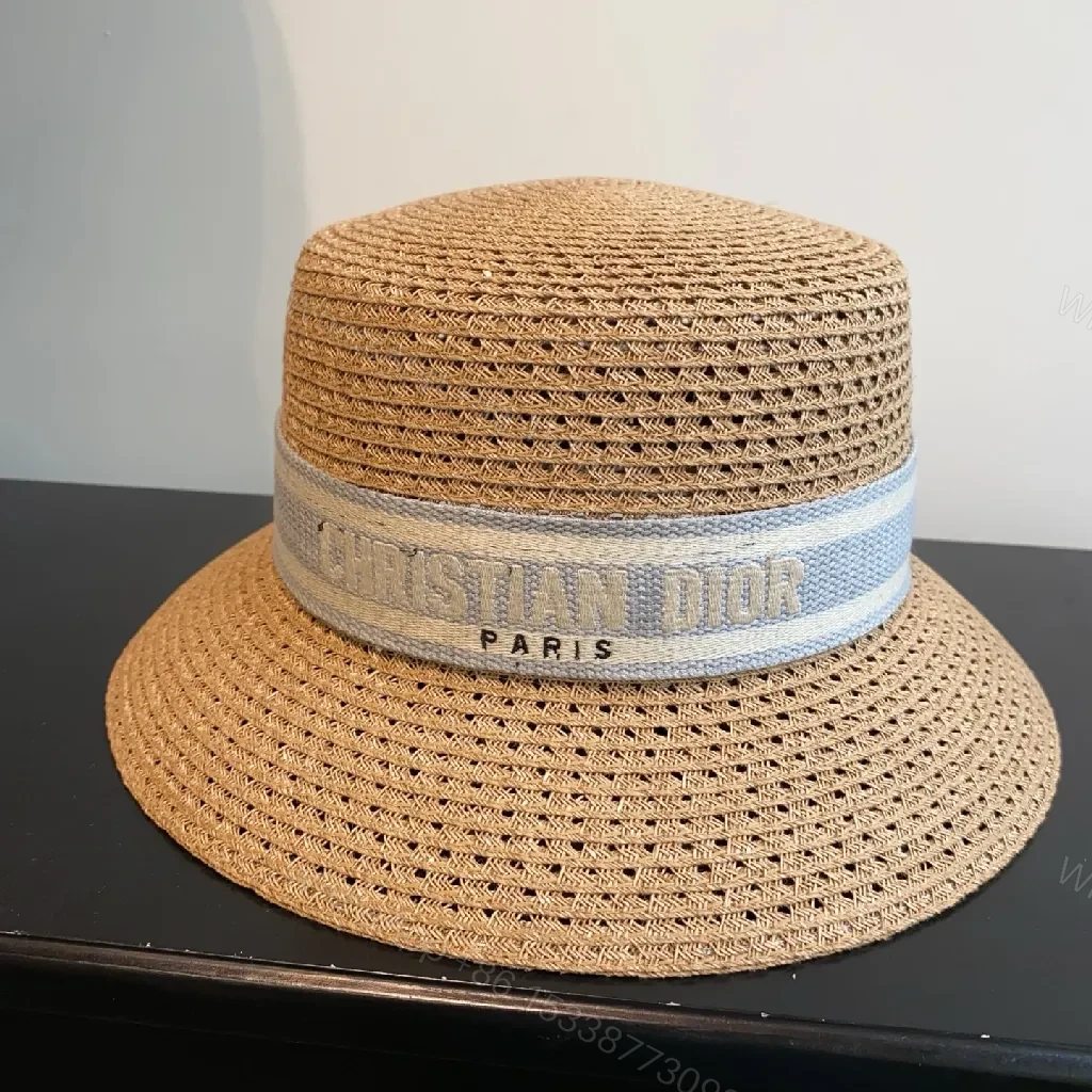 View 7 of Elegant Straw Hat with Dior Band: Effortless Sun-Ready Sophistication