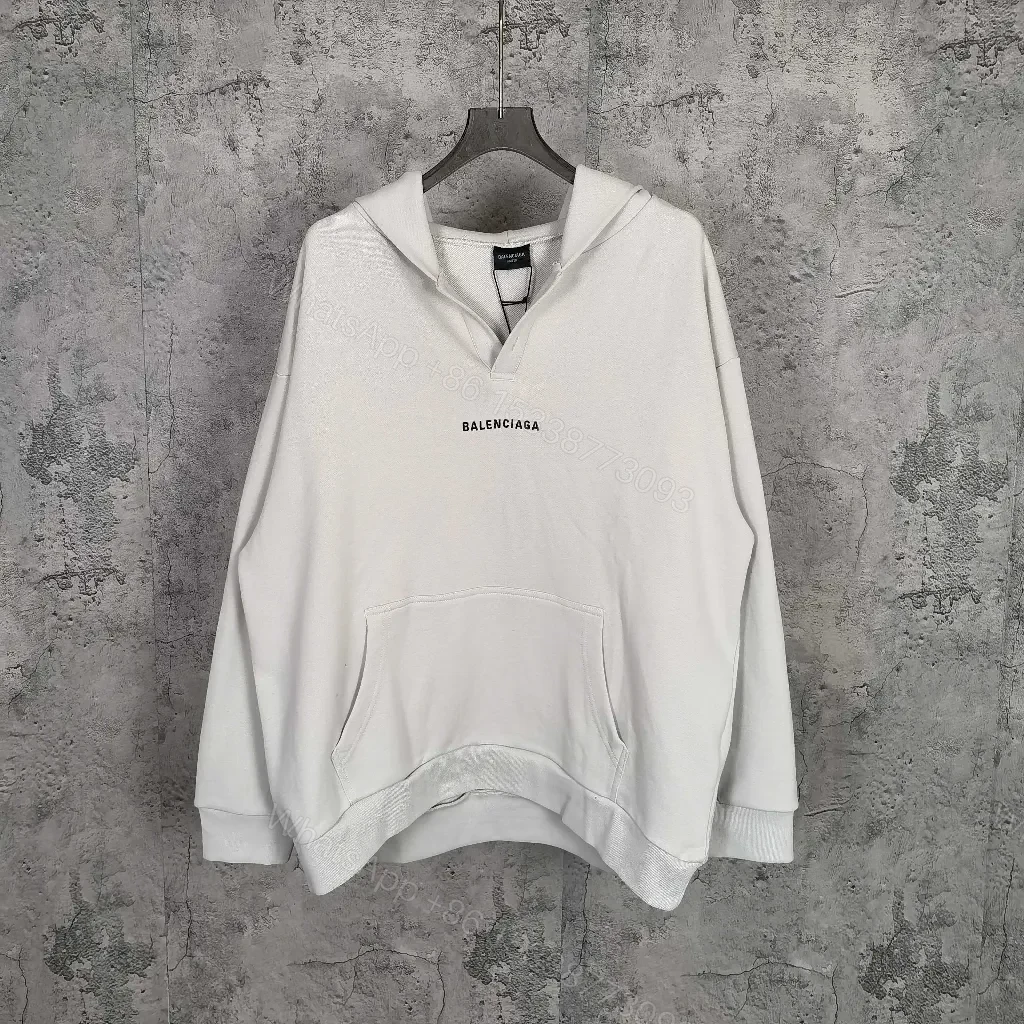 Oversized Hoodie in Cream Cotton + Minimalist Logo Essentials — view 1