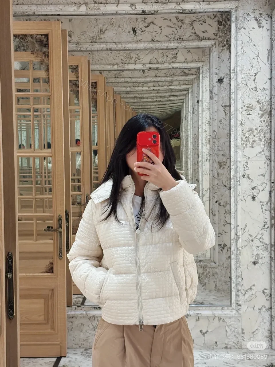 View 5 of Quilted Off-White Hooded Jacket: Lightweight Warmth, Premium Structure