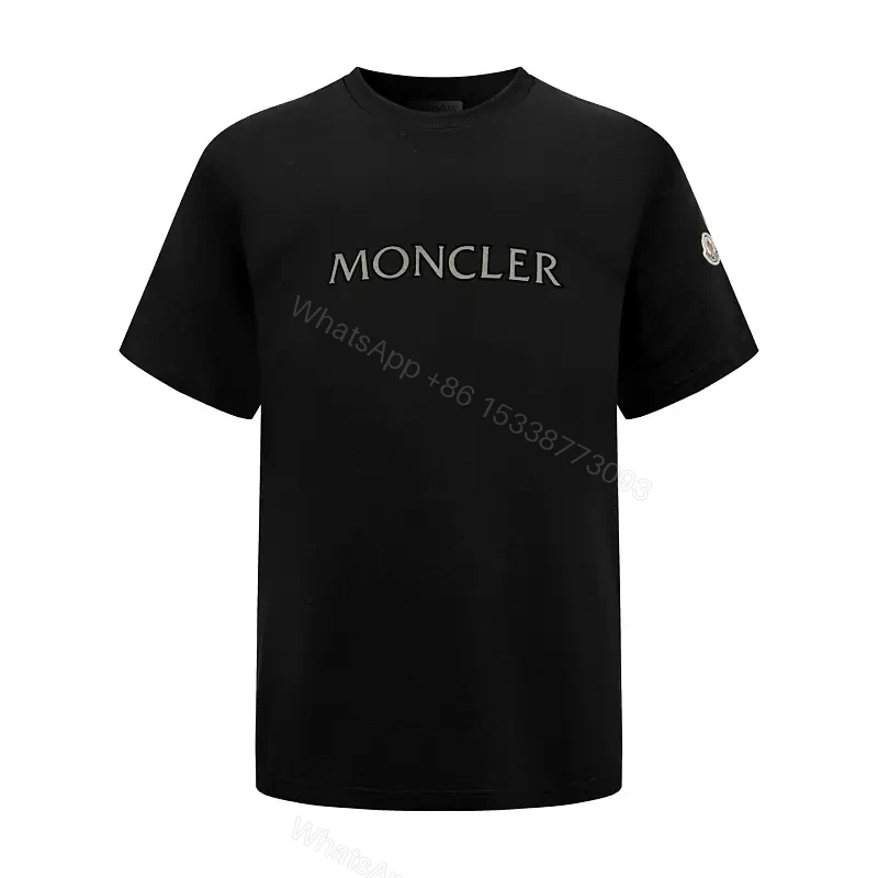 Black Cotton T-shirt Moncler Logo Tee — view 1