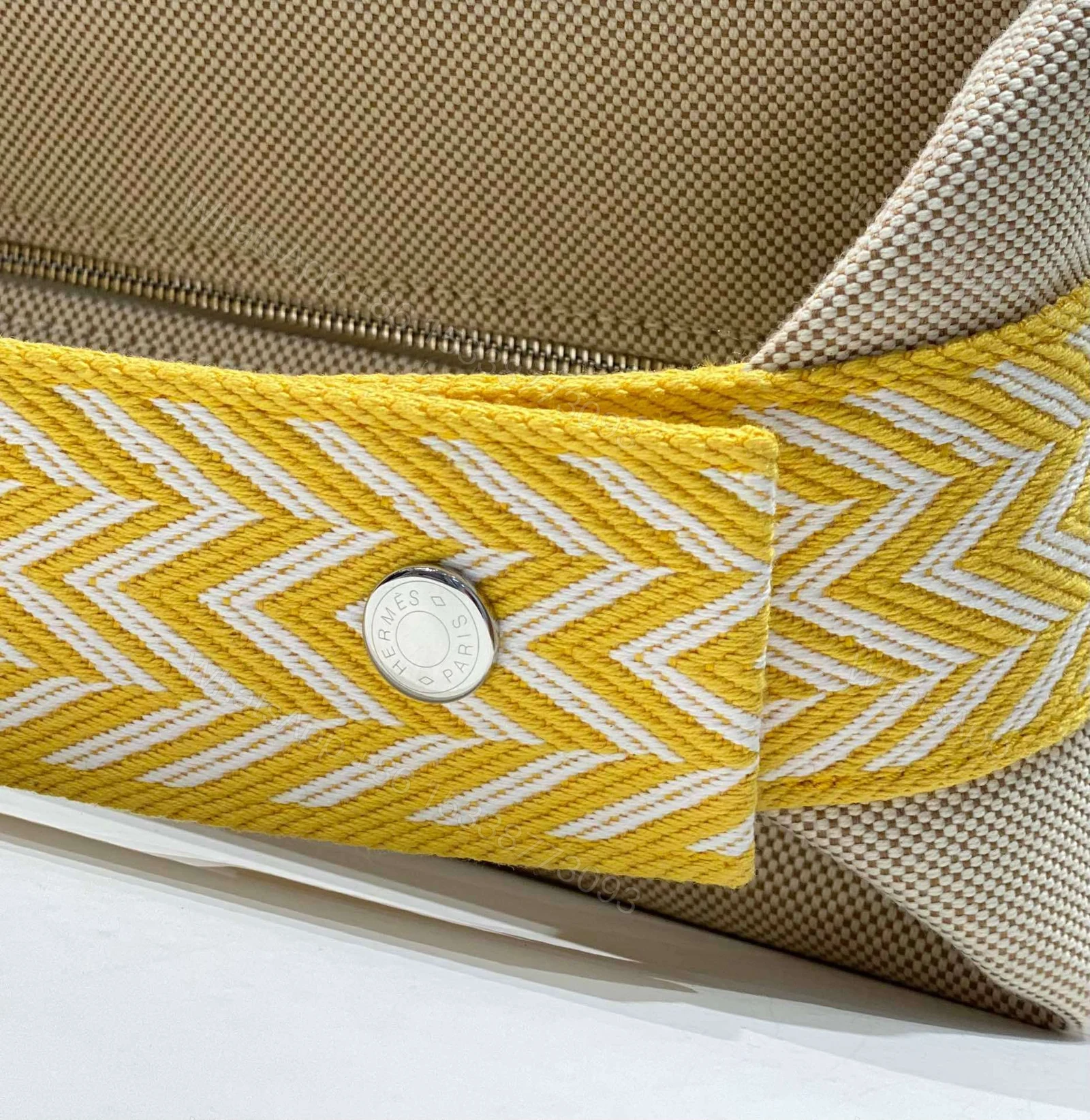View 4 of Hermes Bride A Brac PM Clutch Bag Yellow Fabric 12x20x10cm