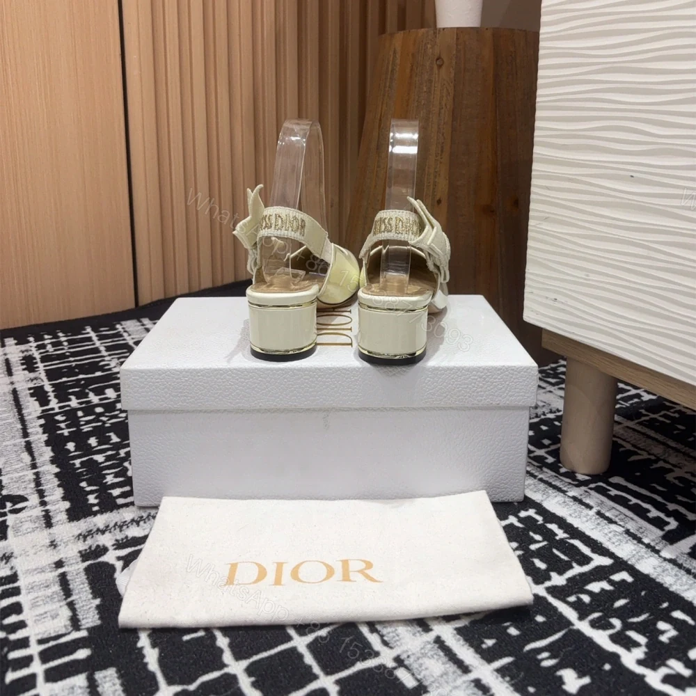 View 6 of 高仿Dior*Miss系列KDV271露跟蝴蝶結矮踭鞋白色免檢版