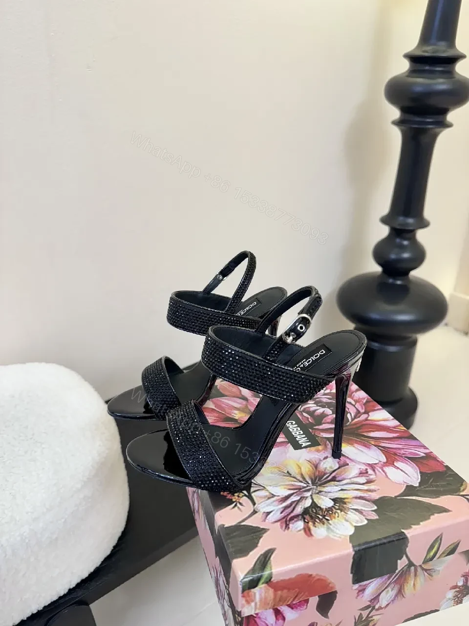 View 7 of Glam Sparkle Sandals – Luxe Open-Toe Ankle Strap