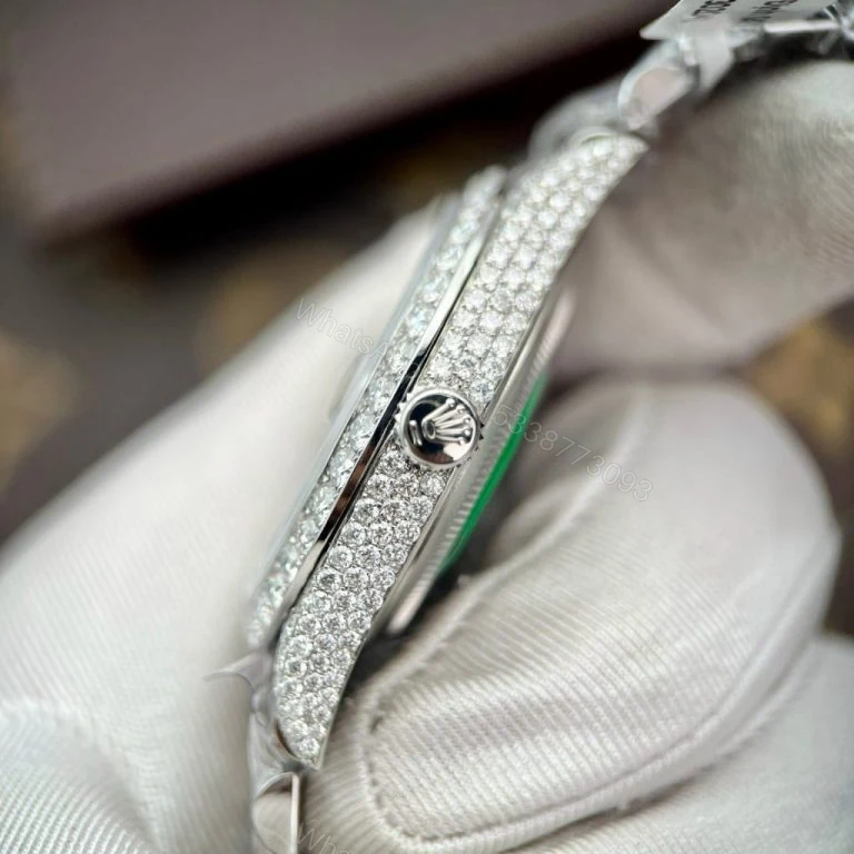 View 2 of Datejust 41mm Super Clone Custom Full Moissanite Diamonds