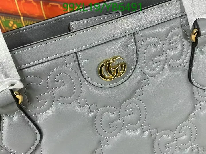 View 6 of Elegant Gucci GG Quilted Grey Matelassé Small Tote YP35VX
