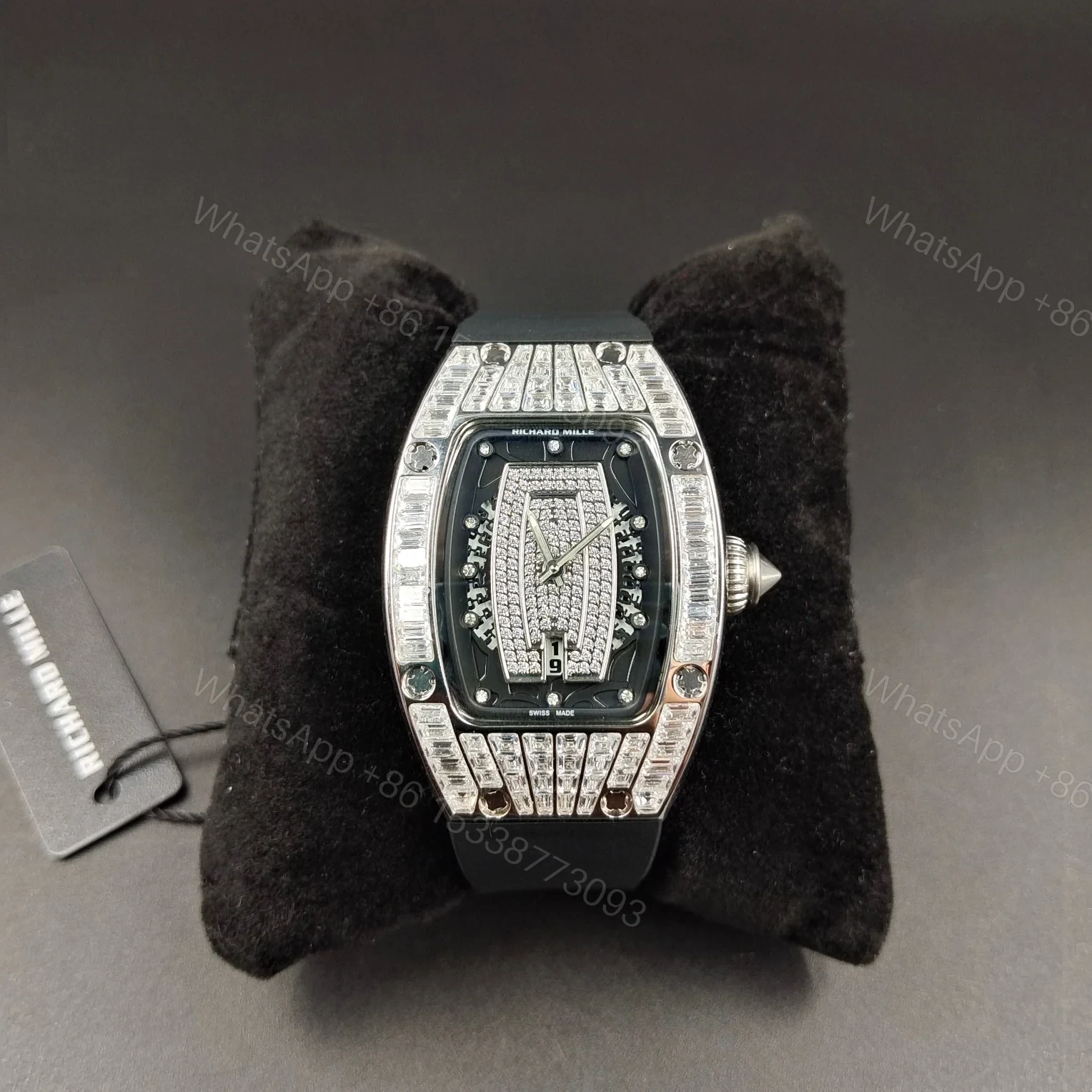 Richard Mille RM007 Diamond Crown Ladies Watch Automatic Skeleton Diamond Dial Curved Bezel Premium Edition RM-RM007-DIA-LADY-AUTO — view 1