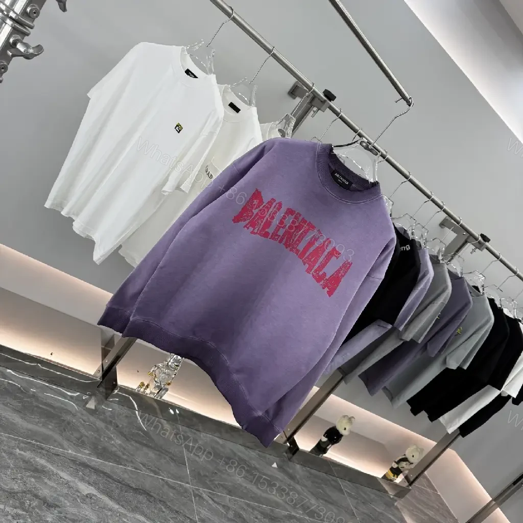 View 3 of Lavender Cotton-Blend Oversized Logo Hoodie, Luxe Streetwear