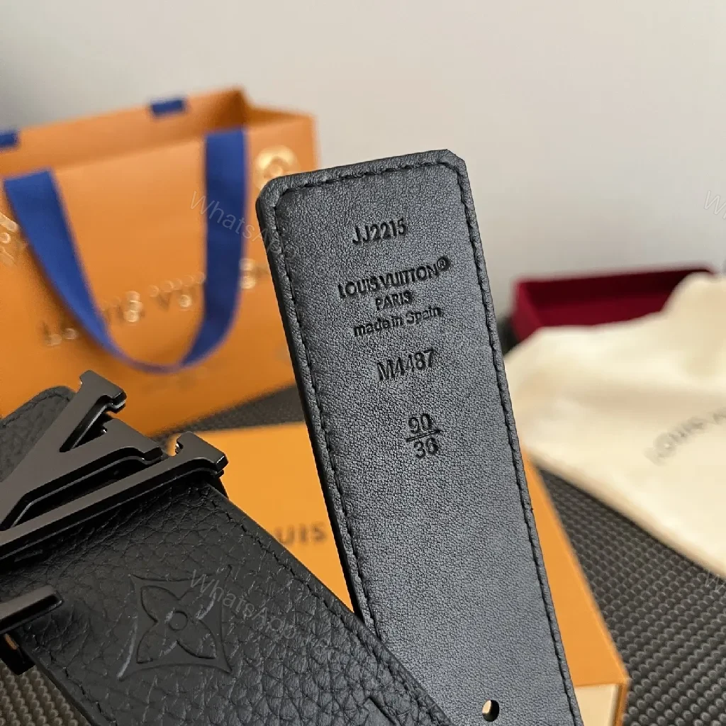 View 8 of Black Leather Belt – Minimalist Style with Signature Buckle