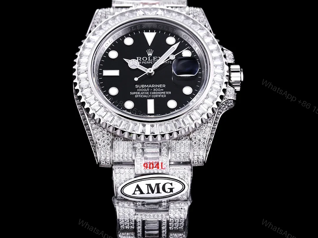 View 2 of Rolex Submariner Black Pavé 40mm Replica RG-ROLEX-SUB-BLACK-PAVE-40