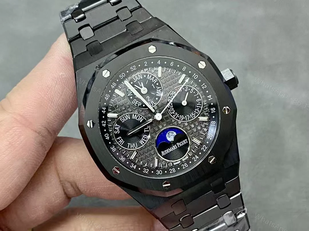 View 5 of Audemars Piguet Royal Oak Perpetual Calendar Full Black Replica