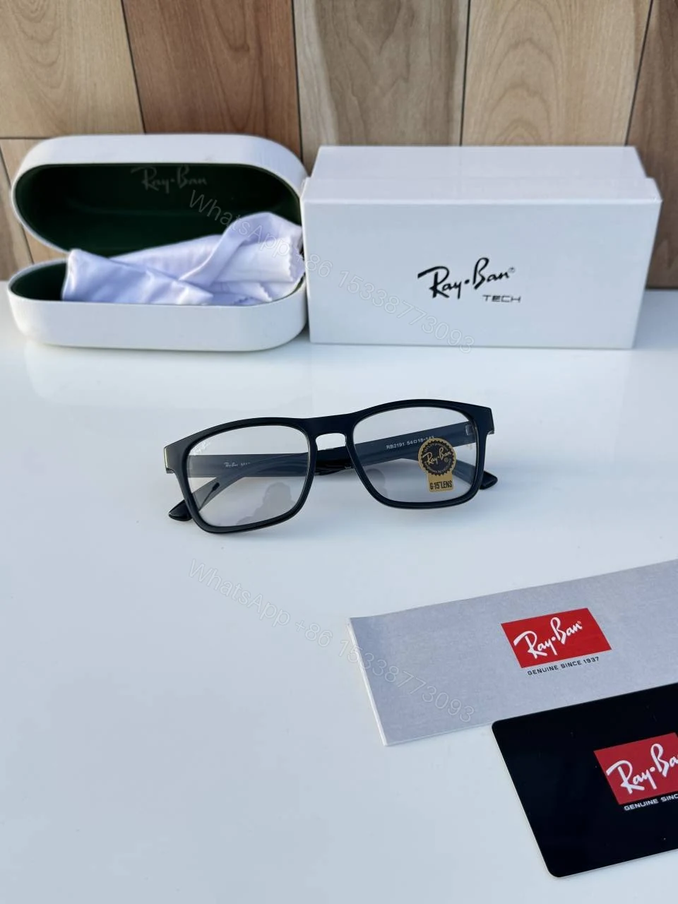 View 2 of First Copy Ray Ban 2191 Black Daylight Premium Designer Sunglasses UV Protection Luxury Eyewear