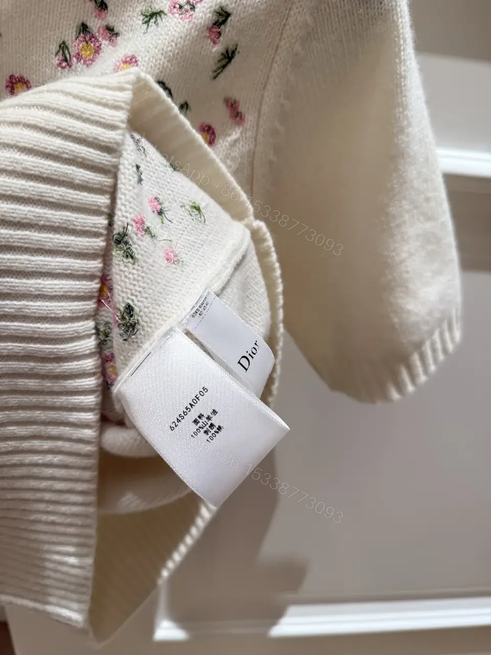 View 11 of Ivory Knit Top: Floral Embroidery Couture Charm