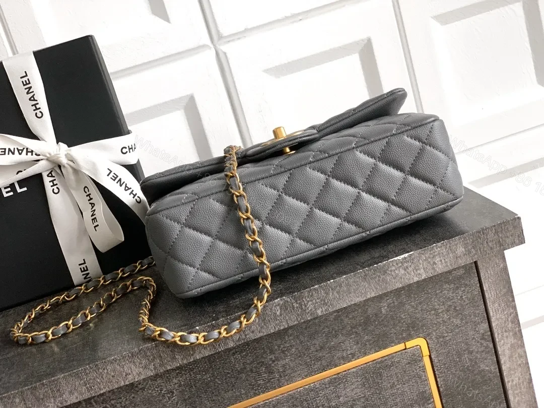 View 6 of Chic Quilted Crossbody: Grey Calfskin, Modern Luxe, Compact