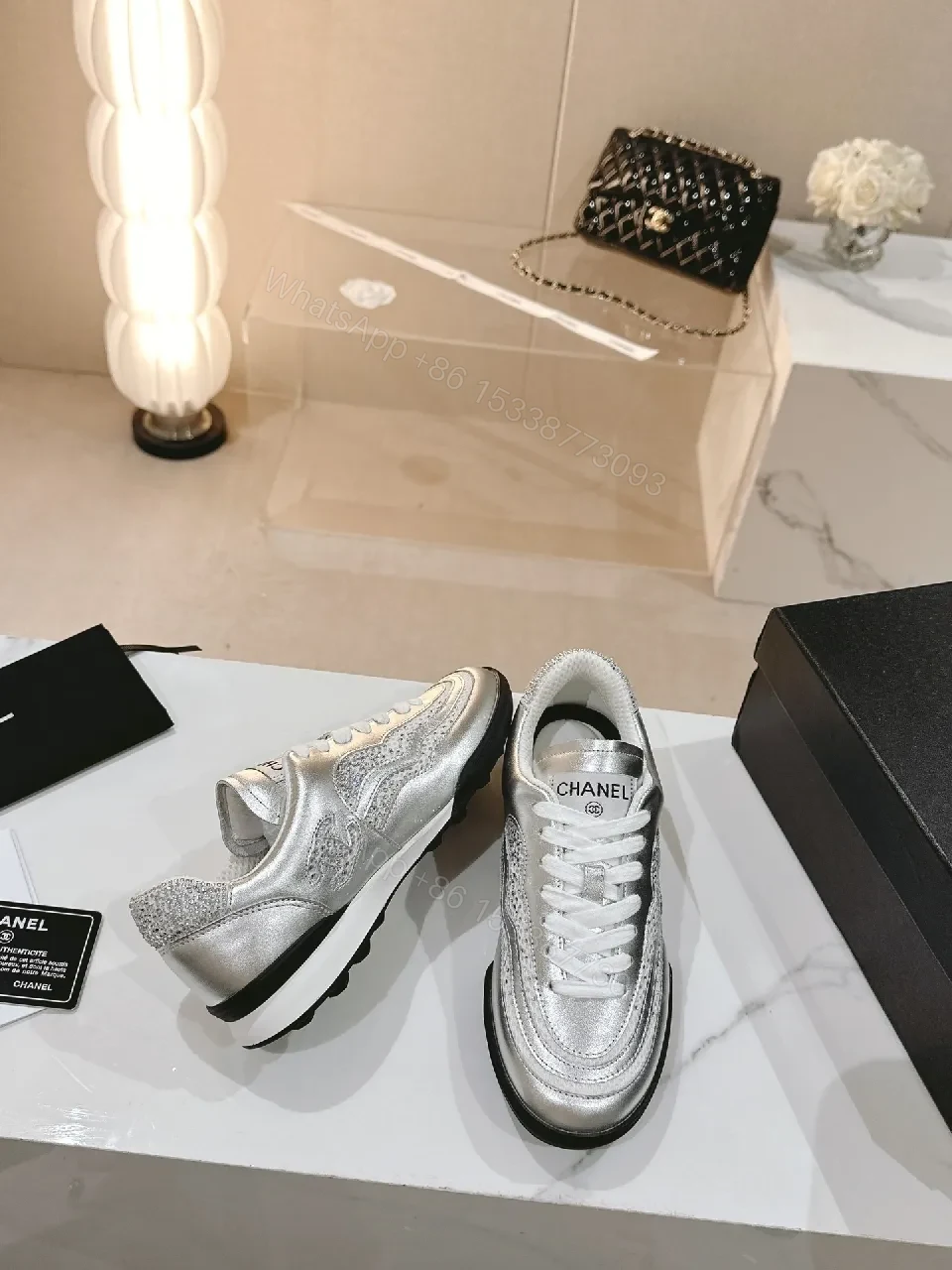 View 6 of Metallic Luxe High-Top Sneakers with All-Day Comfort