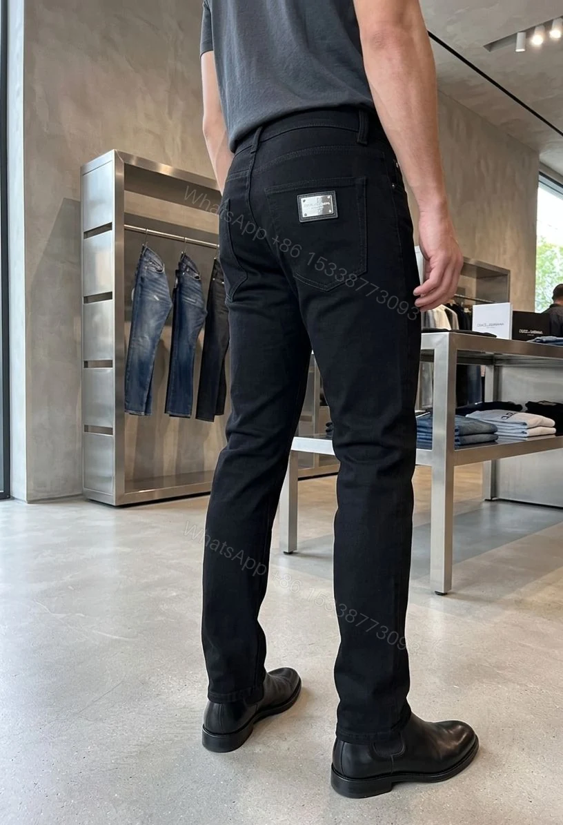View 4 of Dolce Gabbana Current Store Exclusive Black Denim Straight Fit First Copy | AAA+ Replica