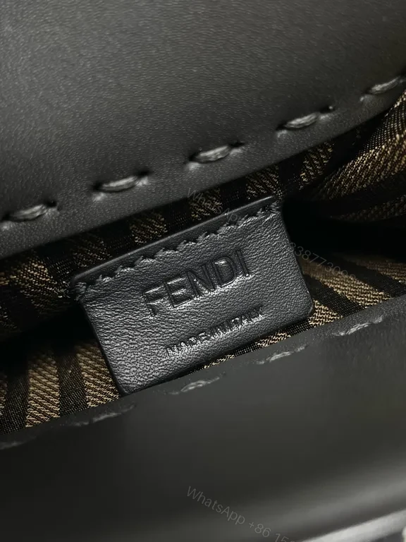View 5 of Structured Mini Satchel: FENDI ROMA Logo Carry All