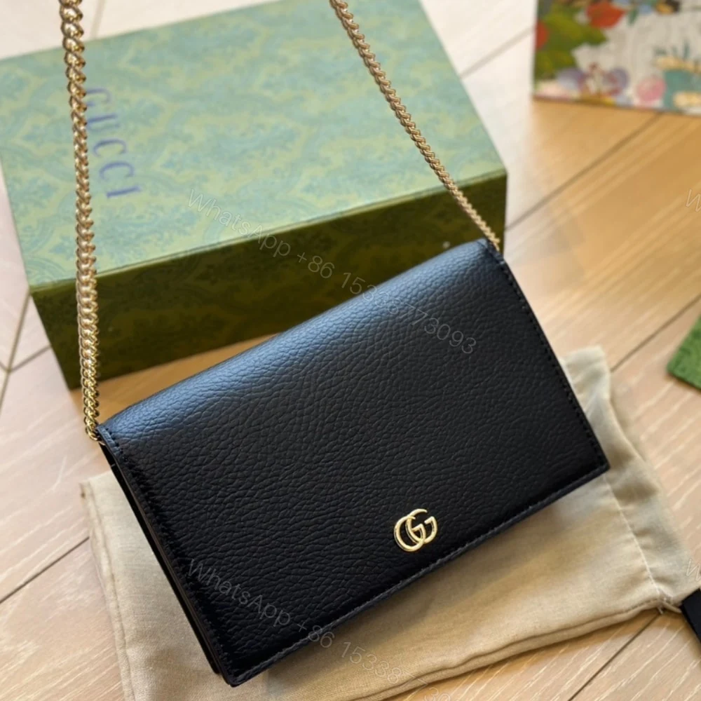 View 3 of Gucci GG Marmont Wallet On Chain Black 20Cm 497985 CAO0G 1000