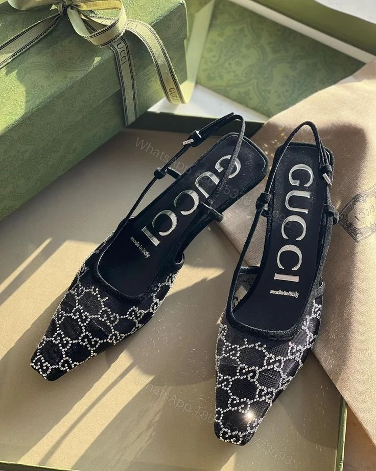 FIRST COPY Gucci GG crystal slingback pump — view 1