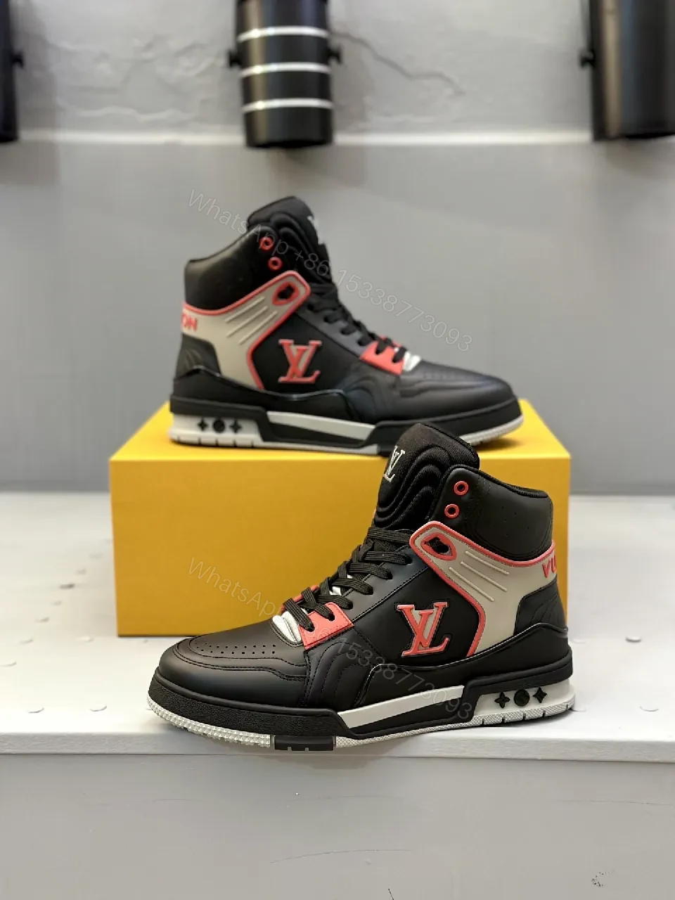 View 7 of Bold Leather LV High-Tops: Luxe Streetwear Sneaker
