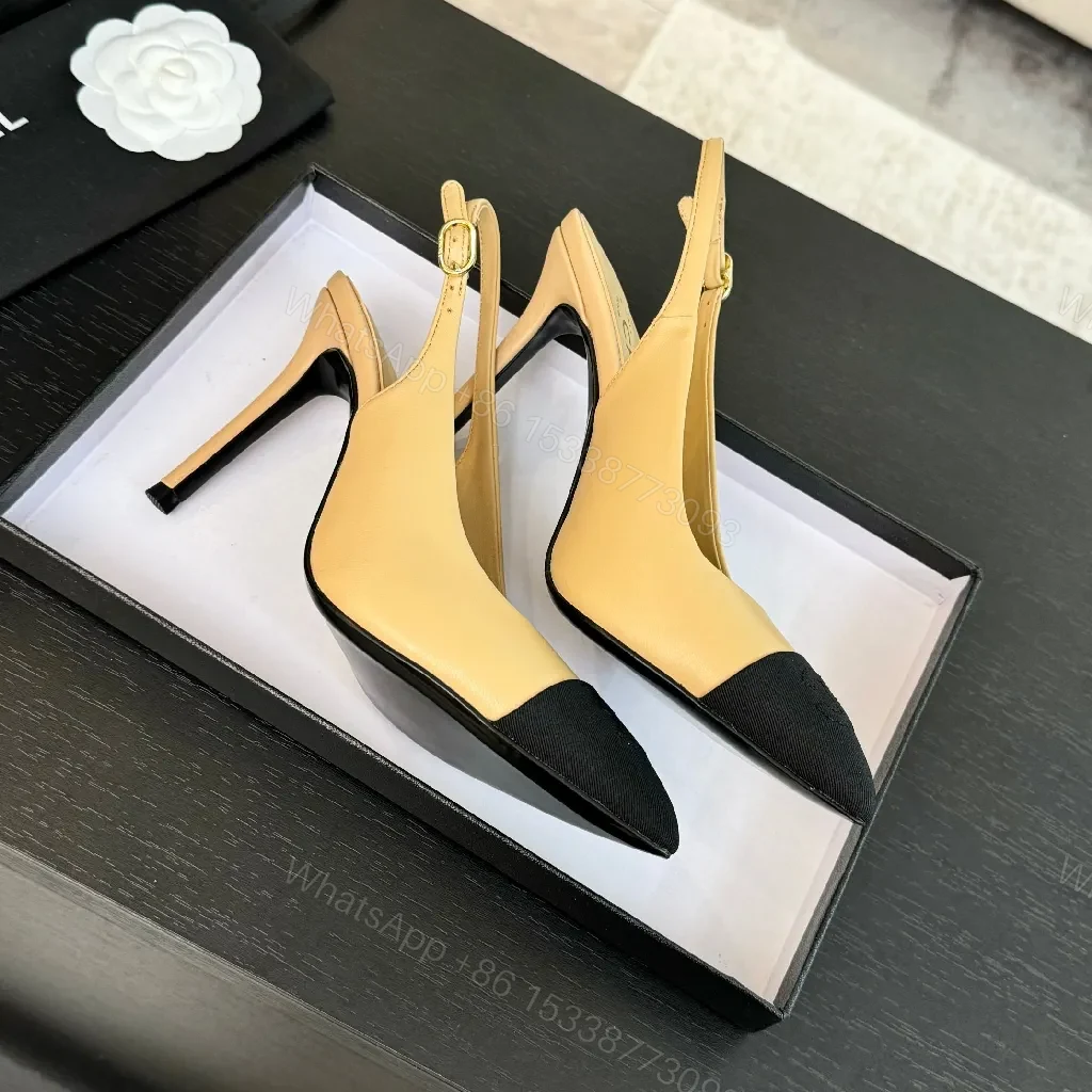 View 8 of Two-Tone Pointed-Toe Slingbacks: Luxe Comfort