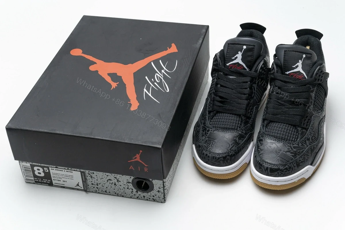 Air Jordan 4 Retro Laser Black Gum CI1184-001 — view 2