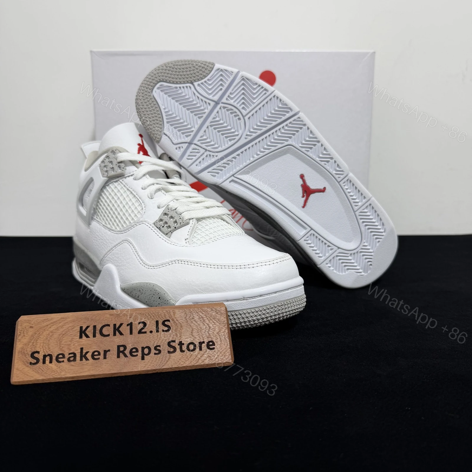 View 3 of Air Jordan 4 Retro White Oreo Reps