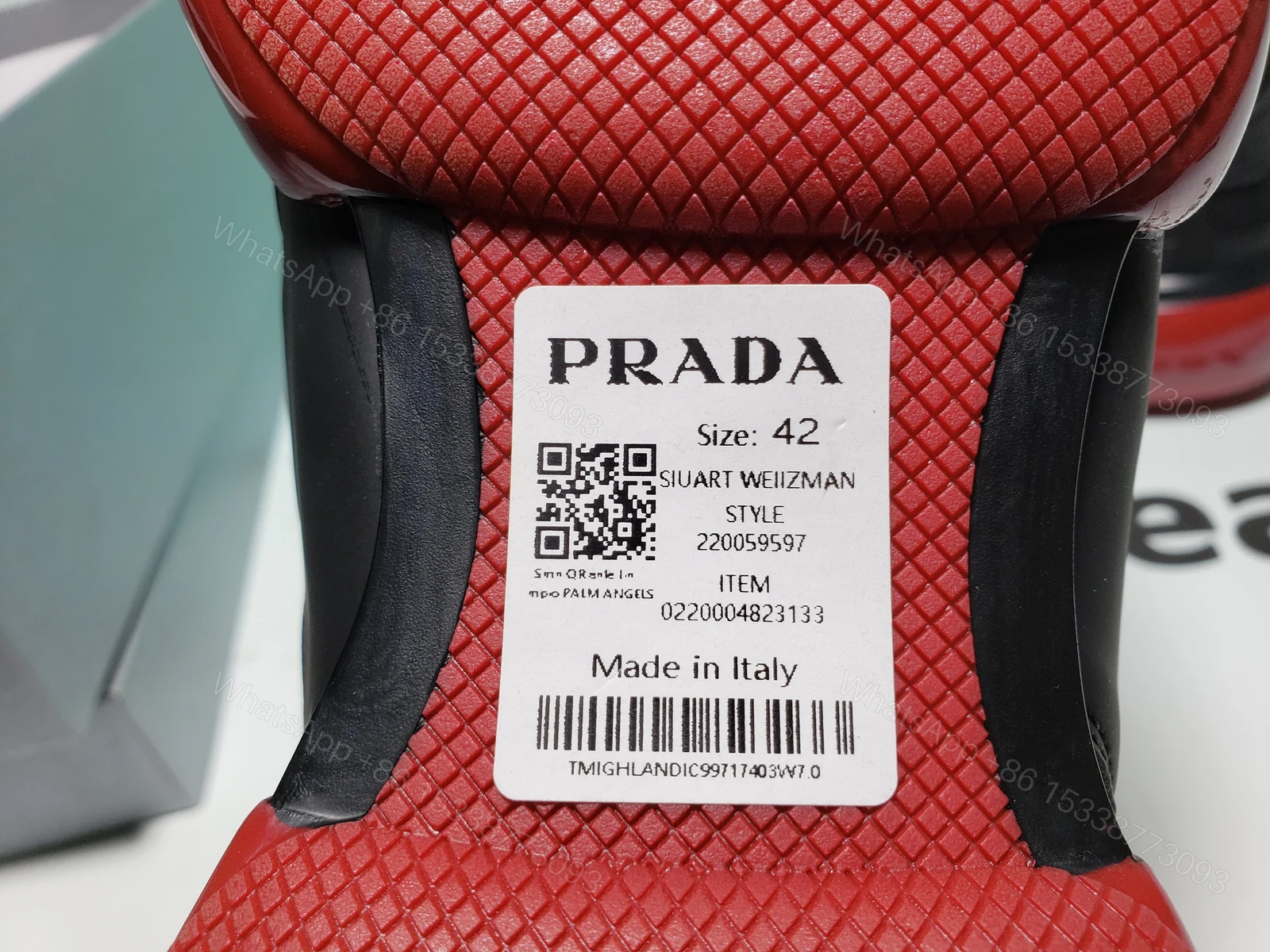 View 8 of Prada Cloudbust Velcro sneakers Black and Red