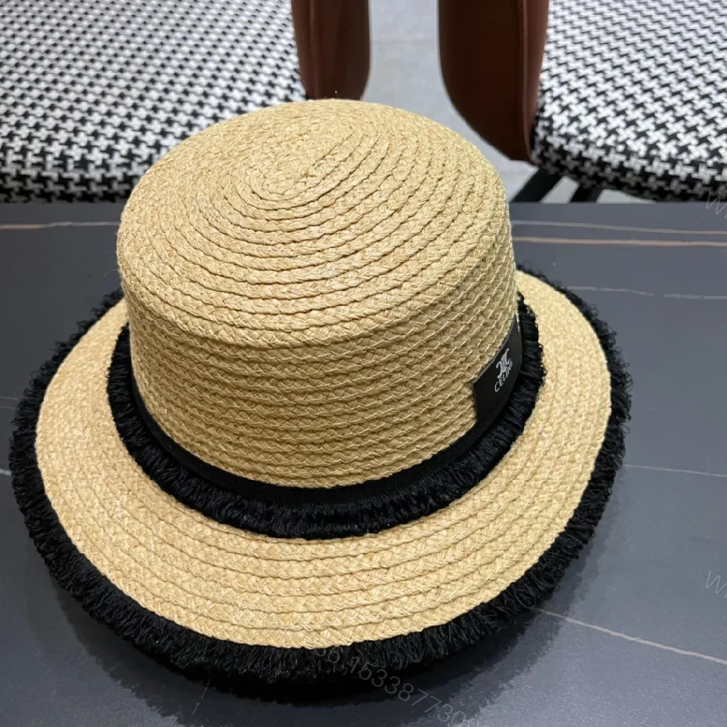 View 6 of Natural Straw Hat - Handwoven, Fringe Trim, Coastal Luxe
