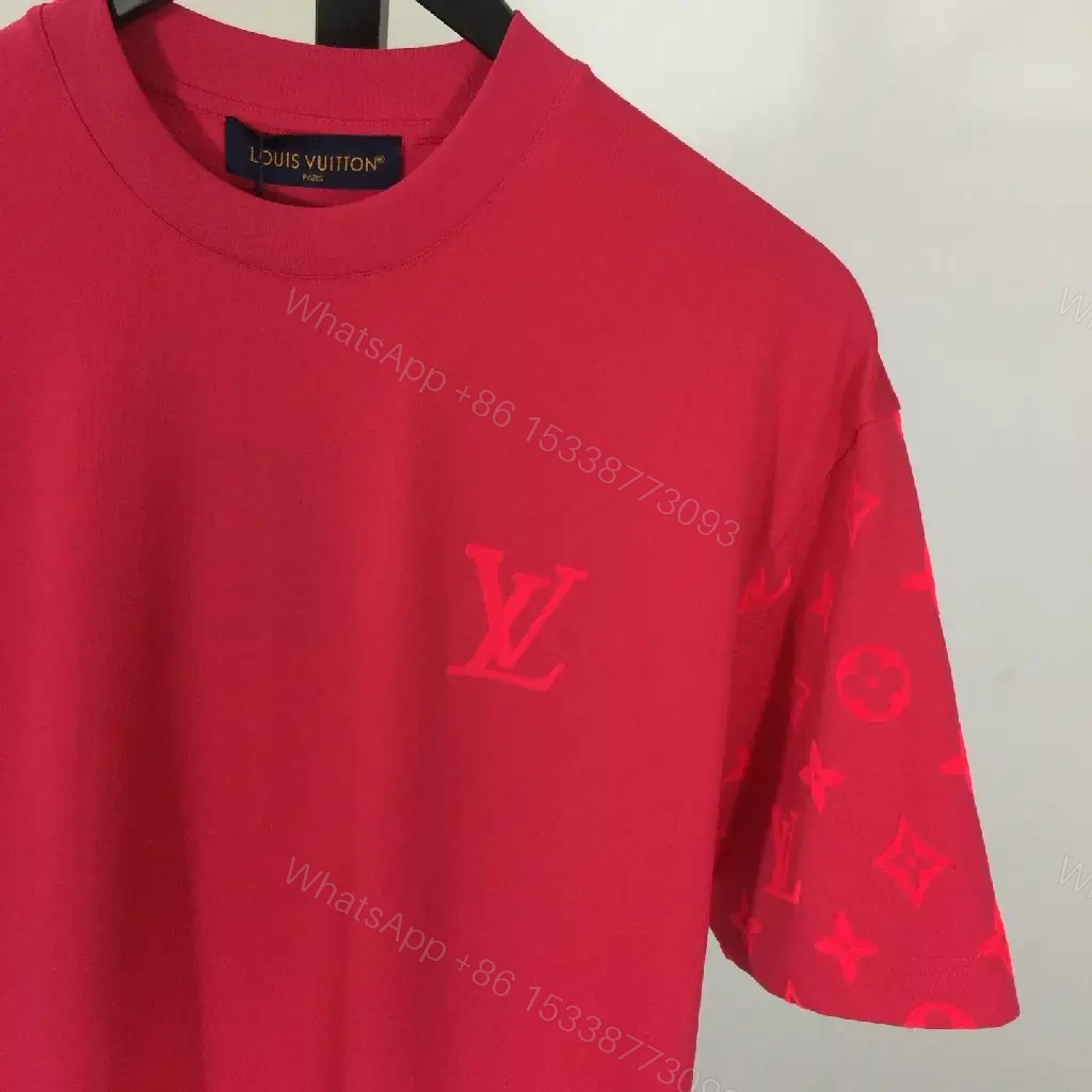 View 10 of Pink Monogram-Accent Cotton Tee: Luxe Streetwear, All-Day Comfort