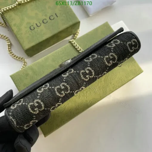 View 6 of Gucci Lookalike GG Mini Denim Black Shoulder Bag LMD6720