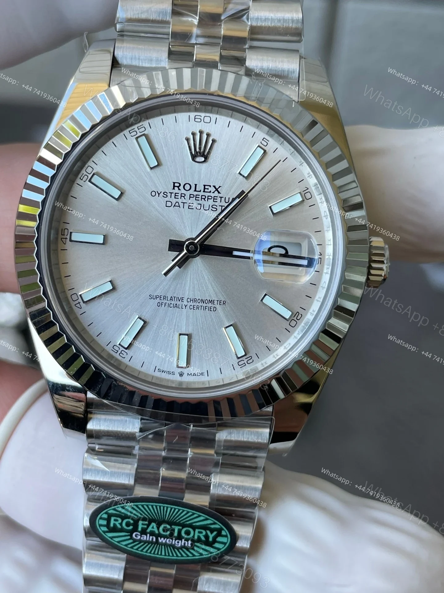 View 5 of Rolex Datejust M126334-0004 1:1 Replica Silver Dial Jubilee 41MM 3235 Movement Super Clone Watch