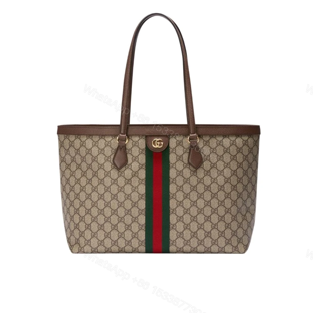 Gucci Ophidia Large Tote Bag Beige And Dark Brown GG Supreme 38Cm 631685 96IWB 8745 — view 1