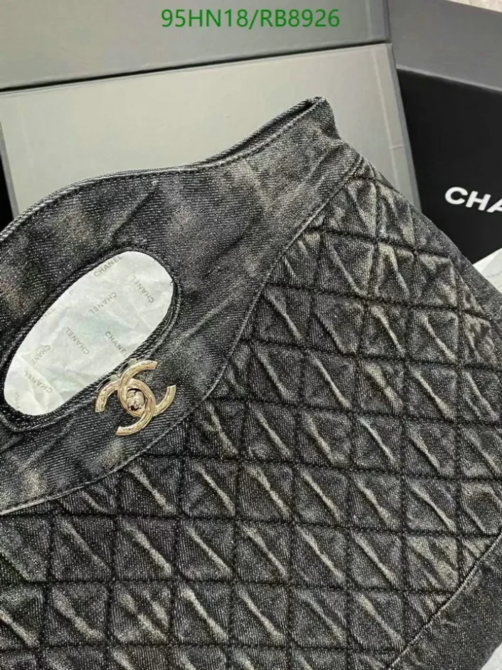 View 4 of Chanel Quilted Flap Denim Black Bag RB89261