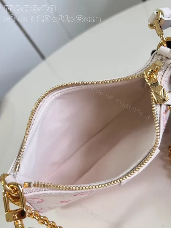 View 6 of Pastel LV-Inspired Leather-Textured Handbag