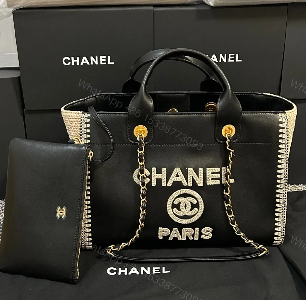 View 5 of [Black] + [Leather] + [Chic] + [Textured Accents] + [Tote]