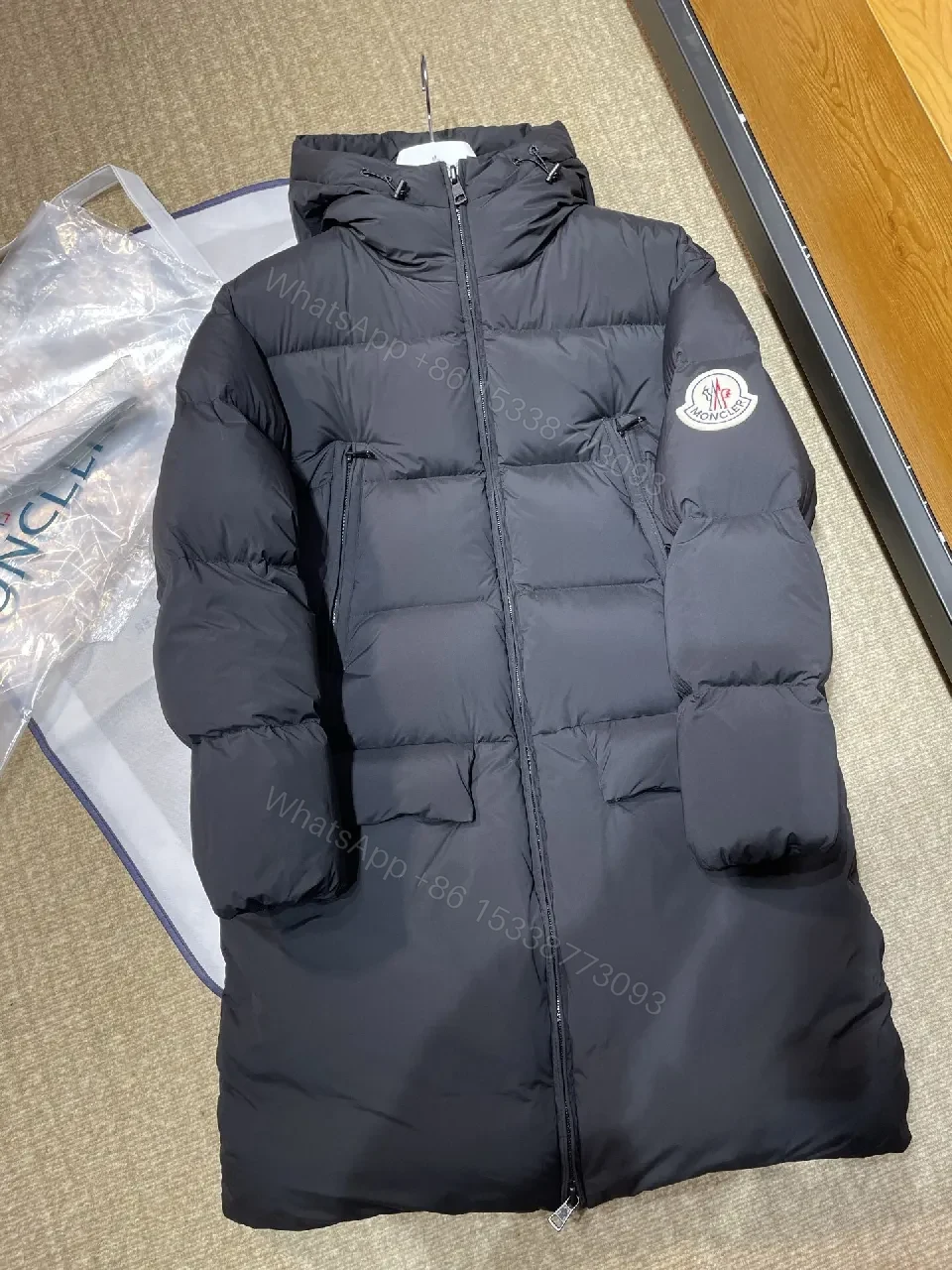 Padded Down Coat: Luxe Quilted, Windproof Warmth, Black — view 1