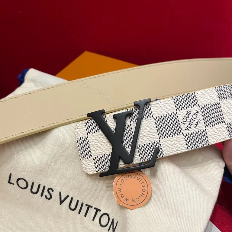 View 2 of Patterned Canvas Belt: Modern Luxury with LV Buckle, All-Day Comfort