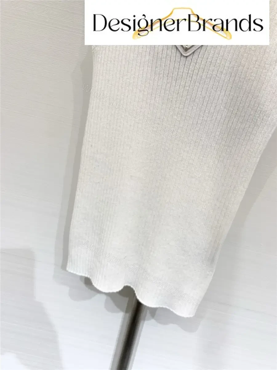 View 3 of Prada White Knitted Racerback Tank Top