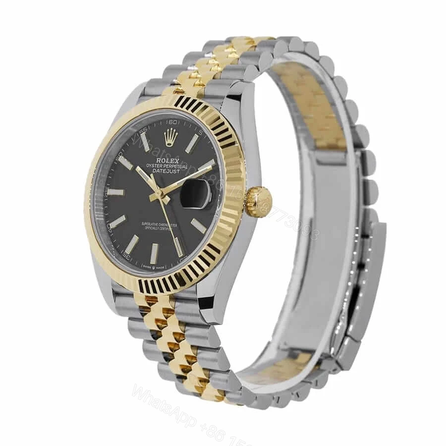 View 2 of Replica Rolex Datejust 126333 Yellow Gold & Steel Black Dial Jubilee