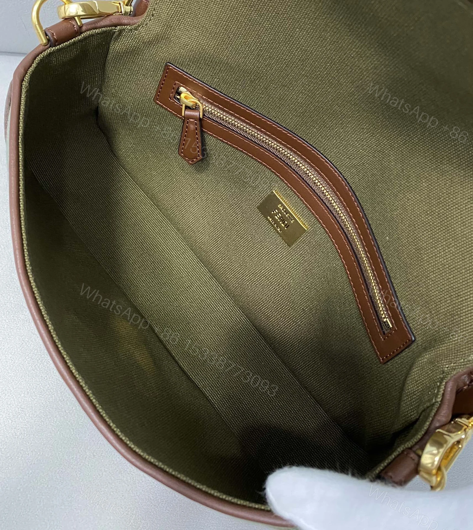 View 5 of Fendi FF Vertigo Canvas Baguette Bag 8BR600