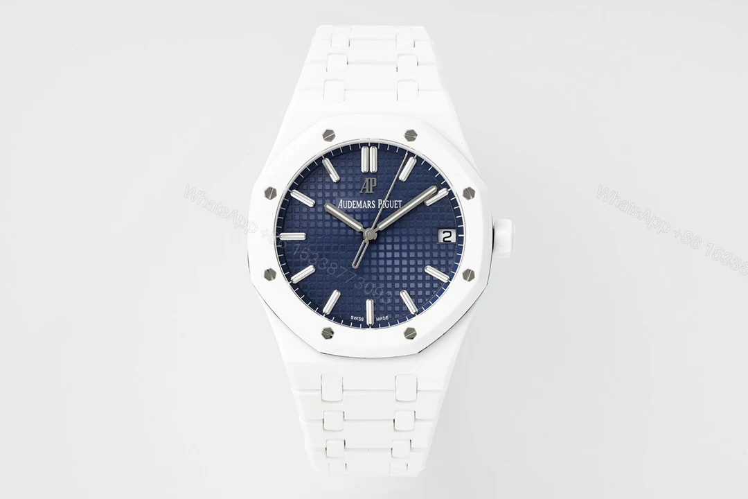 Audemars Piguet Royal Oak 15500 White Ceramic 41mm Blue Dial APSF A4302 Super Clone — view 1