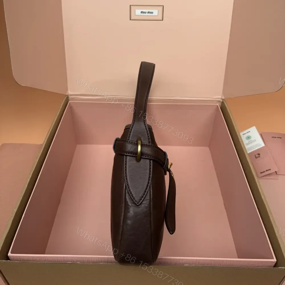 View 3 of 高仿miumiu*Aventure系列5BC182小羊皮腋下包石楠木色小號免檢版